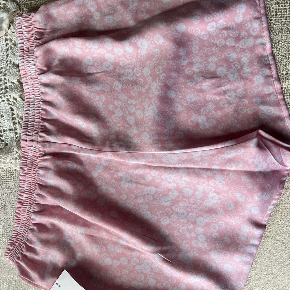 Splendid Light Pink Satin Shorts